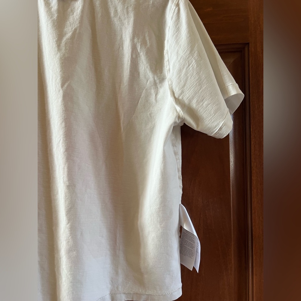 Marimekko T-shirt White with Graphic Art in Red and Tan Size L - Picture 11 of 13